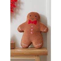 Catherine Lansfield Christmas Gingerbread 3D Shaped Cushion Brown