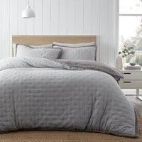 Catherine Lansfield Cosy Nori Soft Sherpa Double Duvet Cover Set with Pillowcases Silver
