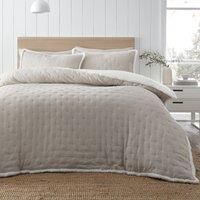 Catherine Lansfield Cosy Nori Soft Sherpa King Duvet Cover Set with Pillowcases, Cream