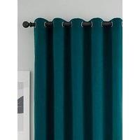 Catherine Lansfield Wilson Check Blackout Thermal 46x72 Inch Eyelet Curtains Two Panels Green