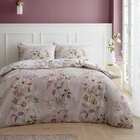 Cream Pink Bianca Francesca Floral 200 TC Cotton Reversible Duvet Cover Set