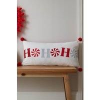 Catherine Lansfield Ho Ho Ho Filled Cushion- 30 X 60Cm - White/Red