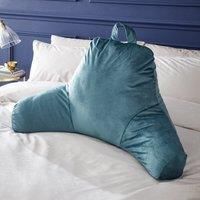 Catherine Lansfield Kingsley Matt Velvet High Back Cuddle Cushion Back Rest Olive Green