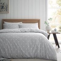 Catherine Lansfield Polka Dot Brushed Cotton Duvet Cover Set