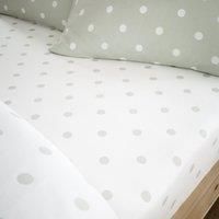 Catherine Lansfield Polka Dot Brushed Cotton Fitted Sheet
