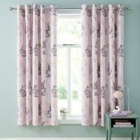 Catherine Lansfield Bunny Tails Ditsy Flowers Fully Reversible, 66x72 Inch, Eyelet Curtains, Two Panels, Pink