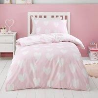 Catherine Lansfield Hearts Brushed Cotton Duvet Cover Set