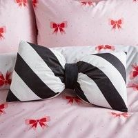 Black and White Sassy B Dotty Bows Cute Soft 3D Shaped Cushion
