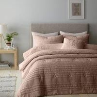Catherine Lansfield Lennon Stripe Duvet Cover Set In Clay