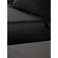Catherine Lansfield Silky Soft Satin Double Fitted Sheet Black