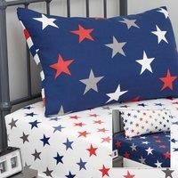 Catherine Lansfield So Soft Stripes and Stars Double Fitted Sheets Two Pack White Blue