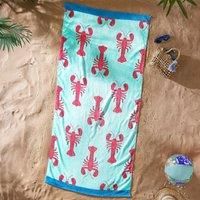 Catherine Lansfield Lobster 76x160cm Cotton Beach Towel Red