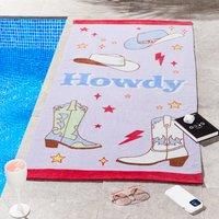 turner bianca plc Sassy B Howdy Cowgirl 76x160cm Cotton Beach Towel Lilac