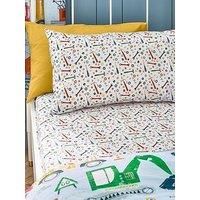 Catherine Lansfield Kids Digger Dreams Junior Fitted Sheet Blue