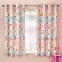 Catherine Lansfield Kids Forever Together Fully Reversible 66 x 72 Inch Eyelet Curtains Two Panels Pastel