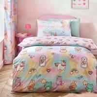 Catherine Lansfield Kids Forever Together Reversible Junior Duvet Cover Set with Pillowcase Pastel