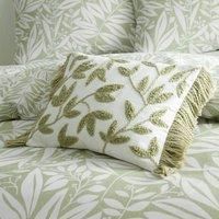 Catherine Lansfield Tufted Sorrel Leaves Cotton 30x40cm Cushion Green