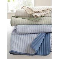 Catherine Lansfield Stripe Quilted Reversible 220x230 cm Bedspread Blue