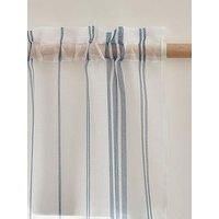 Catherine Lansfield Harbour Stripe 140 x 137 cm Slot Top Voile Curtain Panel White