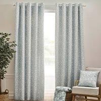 Catherine Lansfield Brooke Floral 46x72 Inch Lined Eyelet Curtains Two Panels Duck egg Blue