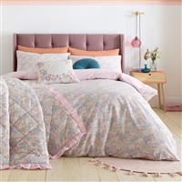Catherine Lansfield Darcy Floral Reversible Single Duvet Cover Set with Pillowcase Pink