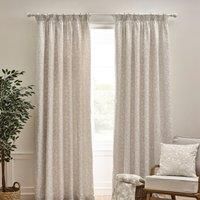 Catherine Lansfield Brooke Floral 66x72 Inch Lined Pencil Pleat Curtains Two Panels Natural
