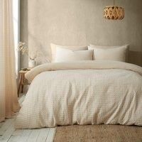 Pineapple Elephant Muscat Waffle Duvet Cover Bedding Set Natural