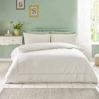 Catherine Lansfield Scallop Border Duvet Cover Set - Green