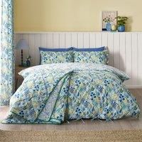 Catherine Lansfield Tilly Floral Reversible Single Duvet Cover Set with Pillowcase Blue