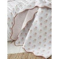 Pineapple Elephant Woodblock Floral Quilted 220cm x 230cm Bedspread Set Clay
