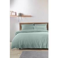 Catherine Lansfield So Soft Non-Iron Double Duvet Cover Set with Pillowcases Green