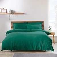 Catherine Lansfield So Soft Non-Iron Single Duvet Cover Set with Pillowcases Teal Green