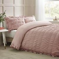 Catherine Lansfield Seersucker Frill Duvet Cover Set