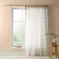 Pineapple Elephant Woodblock Floral So Soft 140 x 183 cm Voile Curtain Panel Clay