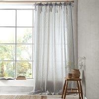 Pineapple Elephant Zanzibar Yarn Dyed Stripe 140 x 229 cm Voile Curtain Panel Blue