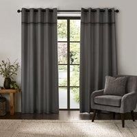 Catherine Lansfield Melville 66x54 Inch Lined Eyelet Curtains Two Panels Grey