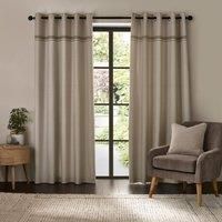 Catherine Lansfield Melville 66x54 Inch Lined Eyelet Curtains Two Panels Natural