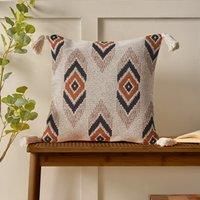 Pineapple Elephant Emir Ikat Tassel 45cm x 45cm Filled Cushion Caramel