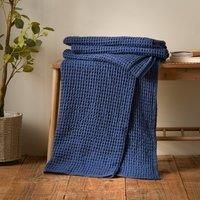 Pineapple Elephant Jaipur Waffle 150cm x 200cm Throw Navy Blue
