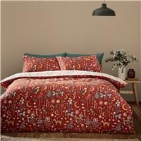 Catherine Lansfield Enchanted Twilight Animals Reversible Single Duvet Cover Set with Pillowcase Burnt Orange