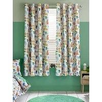 Catherine Lansfield Animal Magic Fully Reversible 66x72 Inch Eyelet Curtains Two Panels Natural