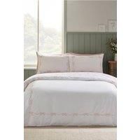 Catherine Lansfield Bow Embroidery Duvet Set