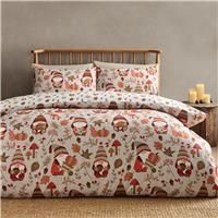 Catherine Lansfield Woodland Gonks So Soft Reversible Single Duvet Cover Set with Pillowcase Natural