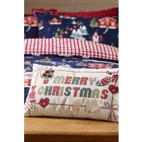 Catherine Lansfield Merry Christmas Cross Stitch Rectangular Cushion