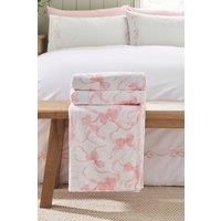 Catherine Lansfield Bow Cosy Fleece 200x240cm Oversized Blanket Throw Pink