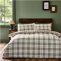 Catherine Lansfield Kelso Check Reversible Single Duvet Cover Set with Pillowcase Burnt Orange