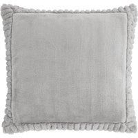 Catherine Lansfield Velvet And Faux Fur Filled Cushion 55x55cm Silver