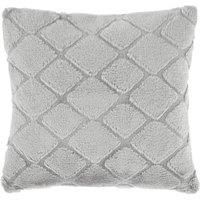 Catherine Lansfield Cosy Diamond 43x43 cm Filled Cushion Silver Grey
