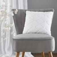Catherine Lansfield Cosy Diamond 43x43cm Filled Cushion White