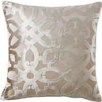 Catherine Lansfield Lattice Cut Velvet 43x43cm Filled Cushion Neutral
